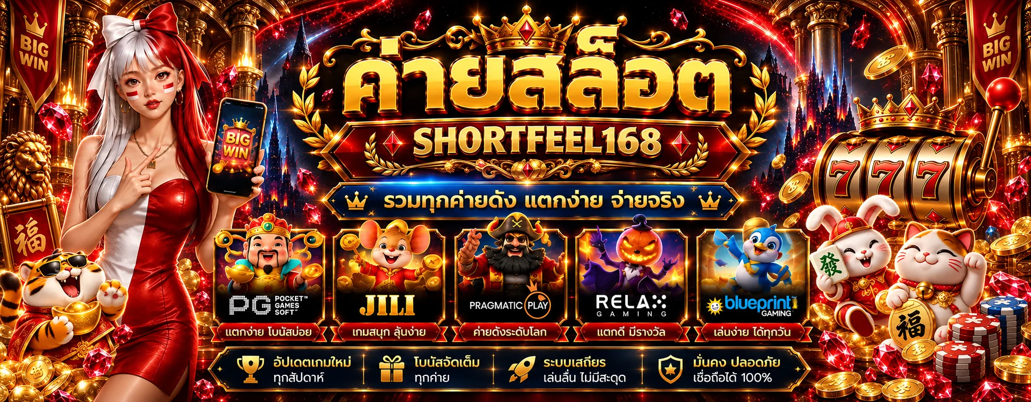 สไลด์ค่ายเกมสล็อตบน SHORTFEEL168